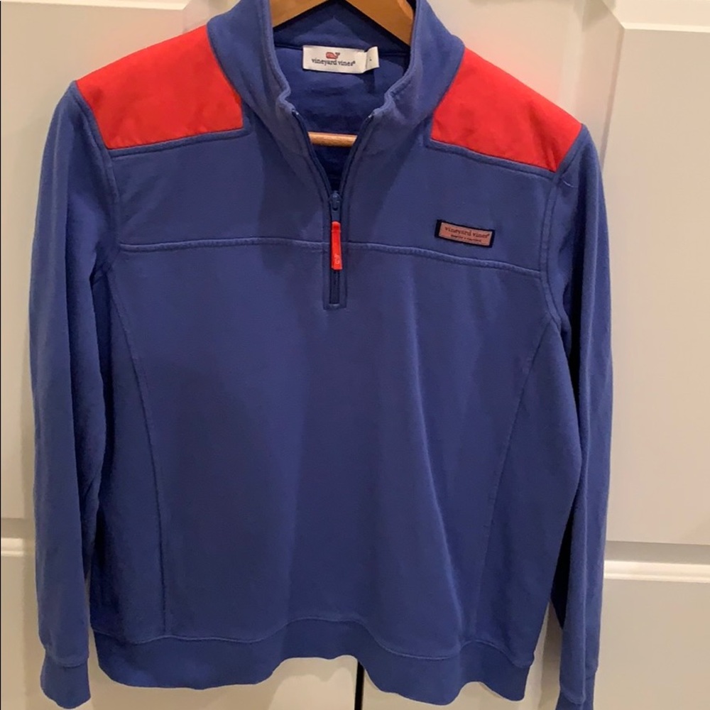 Vineyard Vines Blue w/Red Whale Shep Shirt Size L
